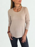 Polera básica, color Beige