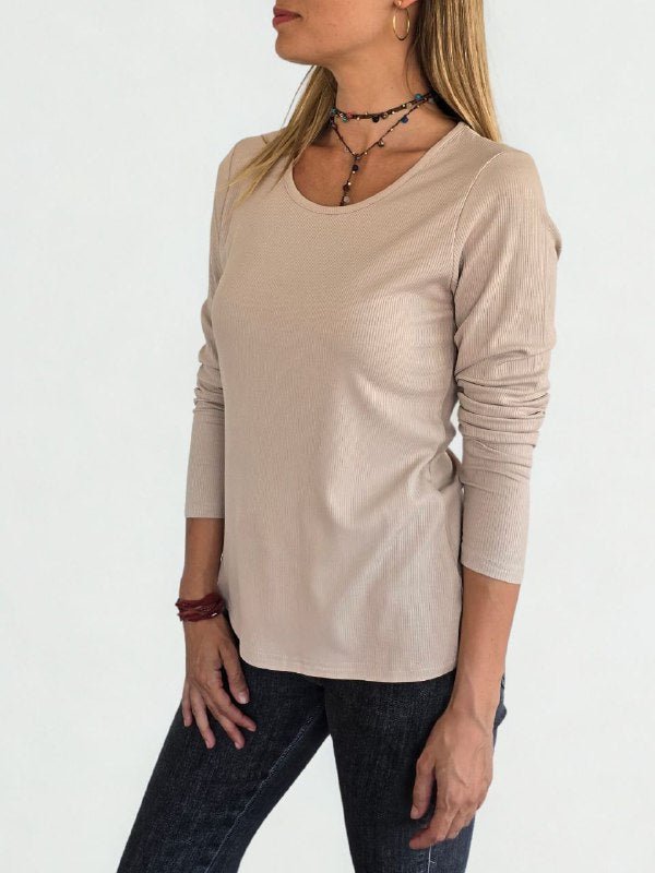 Polera básica, color Beige