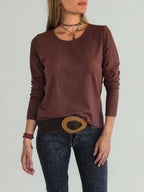 Polera básica, color Chocolate