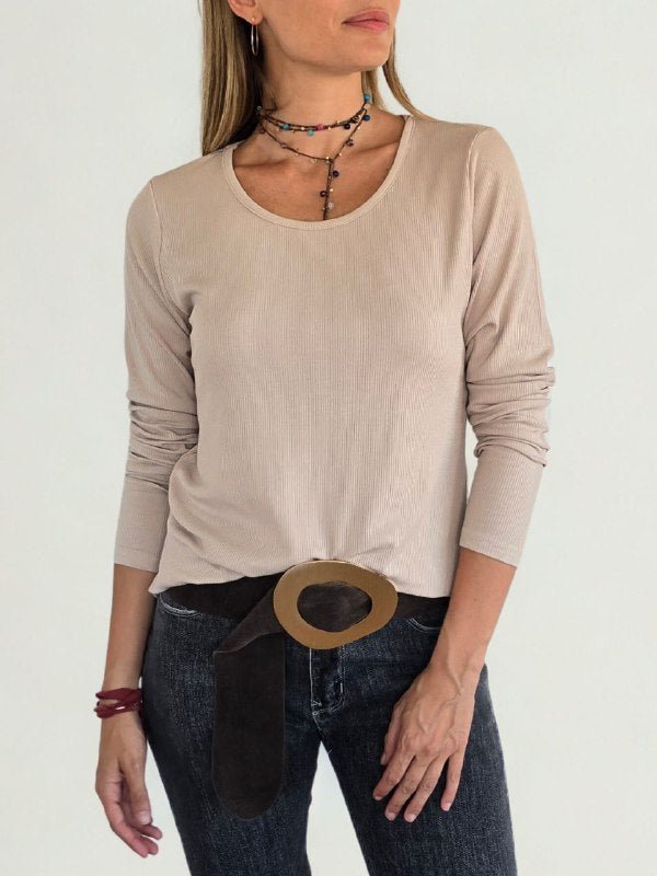 Polera básica, color Beige