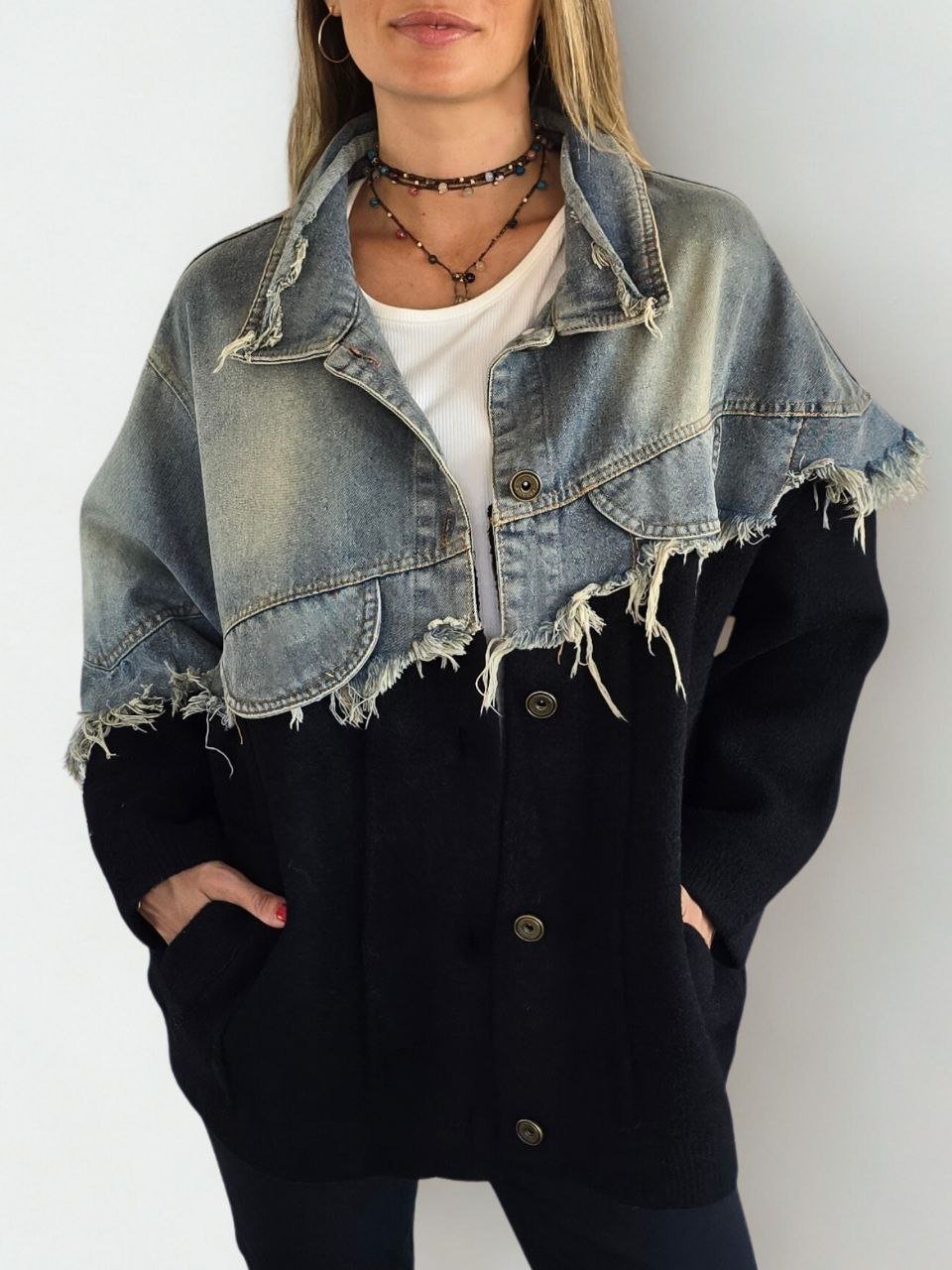 Chaqueta dos colores, Jeans con Negro