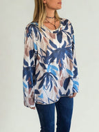 Sweater estampado delgado, fondo Blanco con Azul