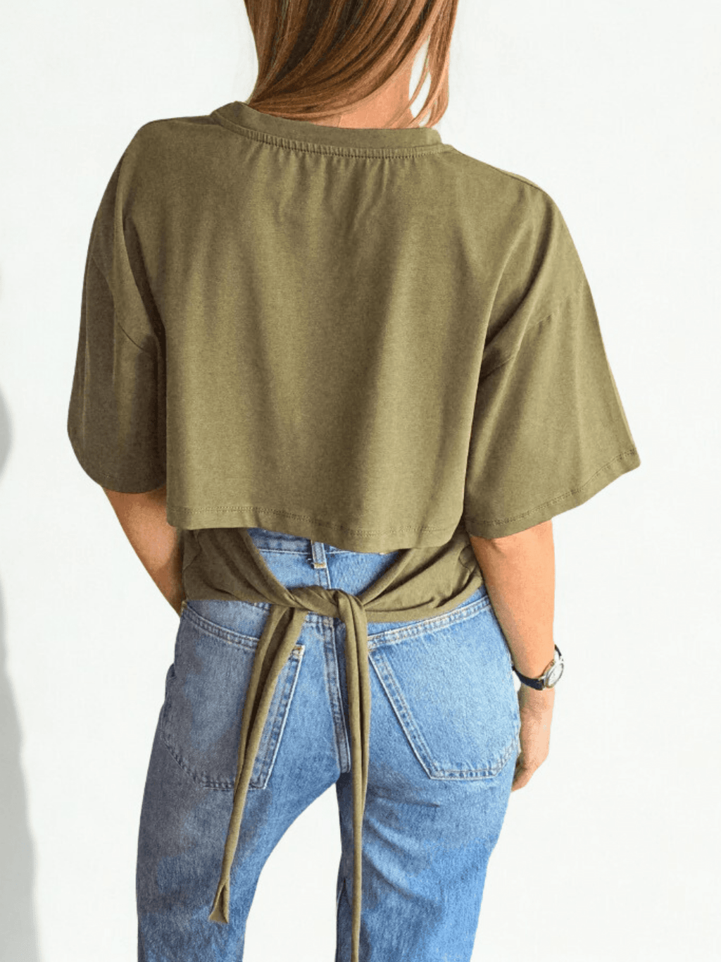 Polera Italiana con lazo en la espalda , color verde