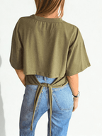 Polera Italiana con lazo en la espalda , color verde