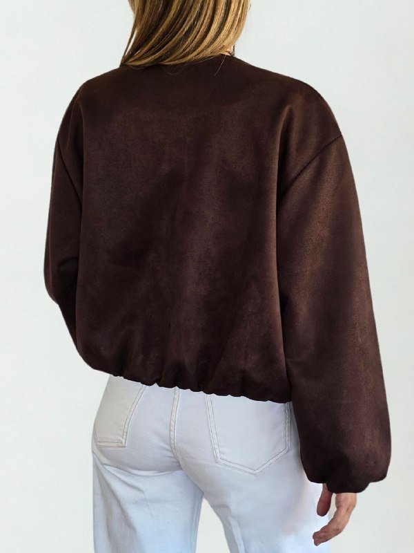 Chaqueta Bomber Italiana, color Chocolate