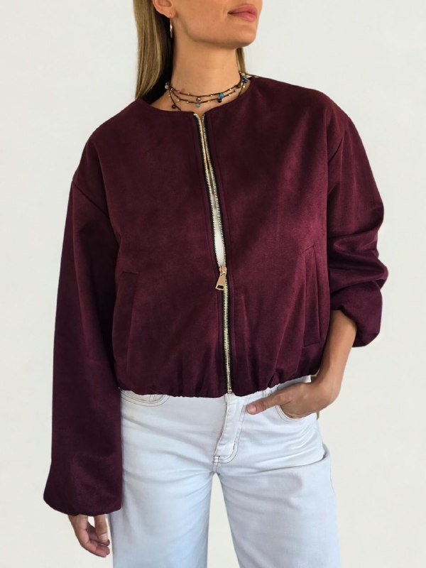 Chaqueta Bomber Italiana, color Vino