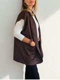Chaqueta Italiana sin mangas, color Choclate