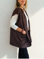 Chaqueta Italiana sin mangas, color Choclate