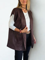 Chaqueta Italiana sin mangas, color Choclate