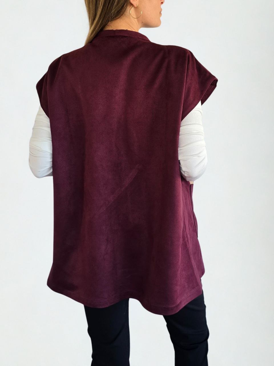 Chaqueta Italiana sin mangas, color Vino