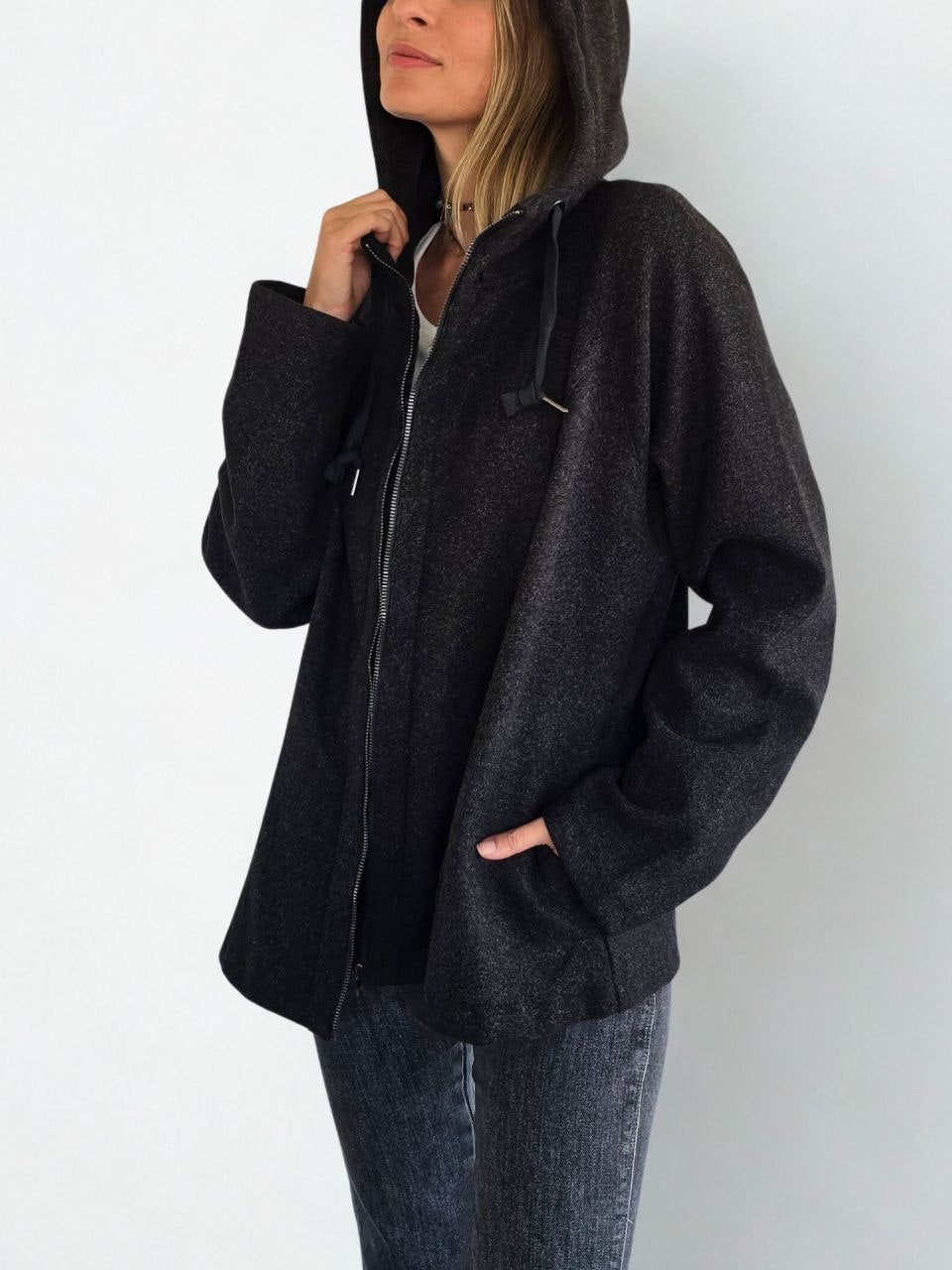 Chaqueta tipo polerón, color Marengo