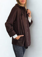 Chaqueta tipo polerón, color Chocolate