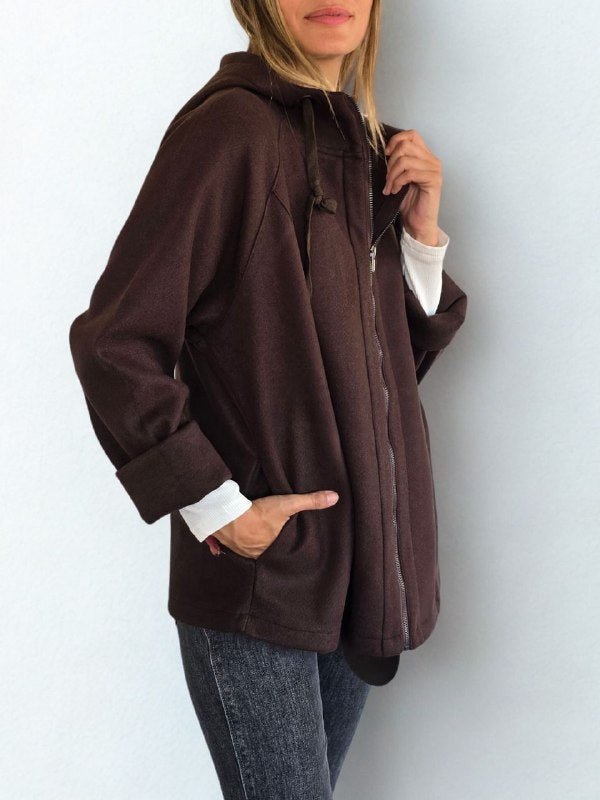 Chaqueta tipo polerón, color Chocolate