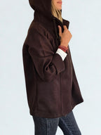 Chaqueta tipo polerón, color Chocolate