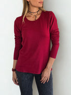 Polera básica, color Burdeo