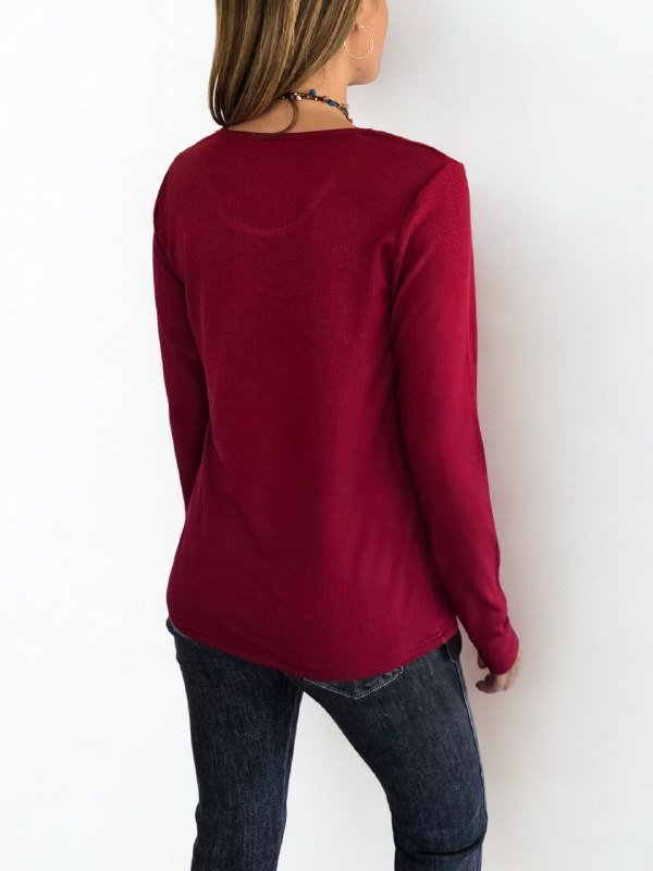 Polera básica, color Burdeo
