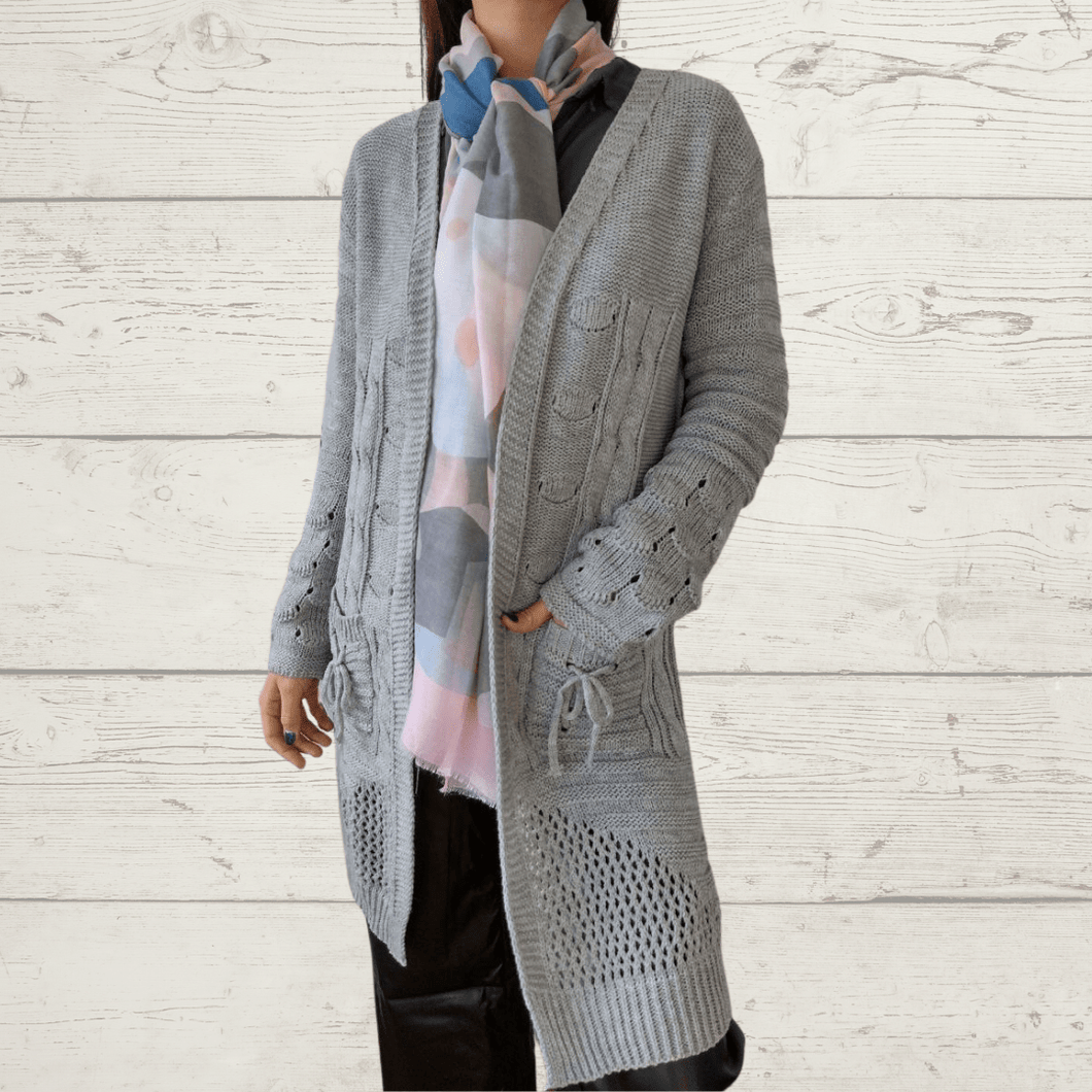 Chaleco largo, color gris