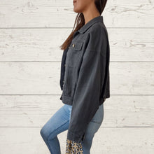Cargar imagen en el visor de la galería, Chaqueta Italiana de gabardina, color gris marengo
